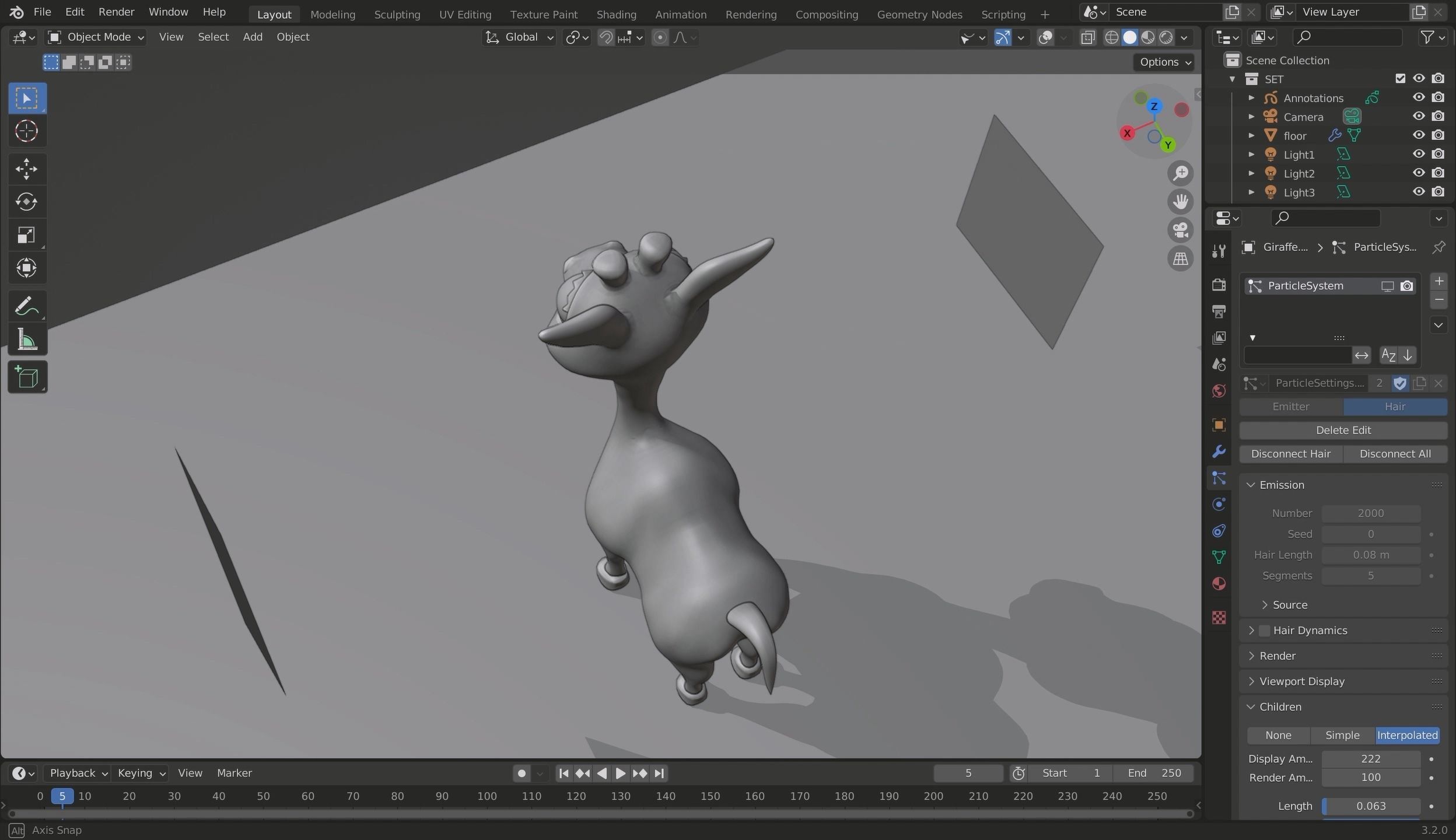 3D Cartoon Giraffe Low-poly 3D model_24