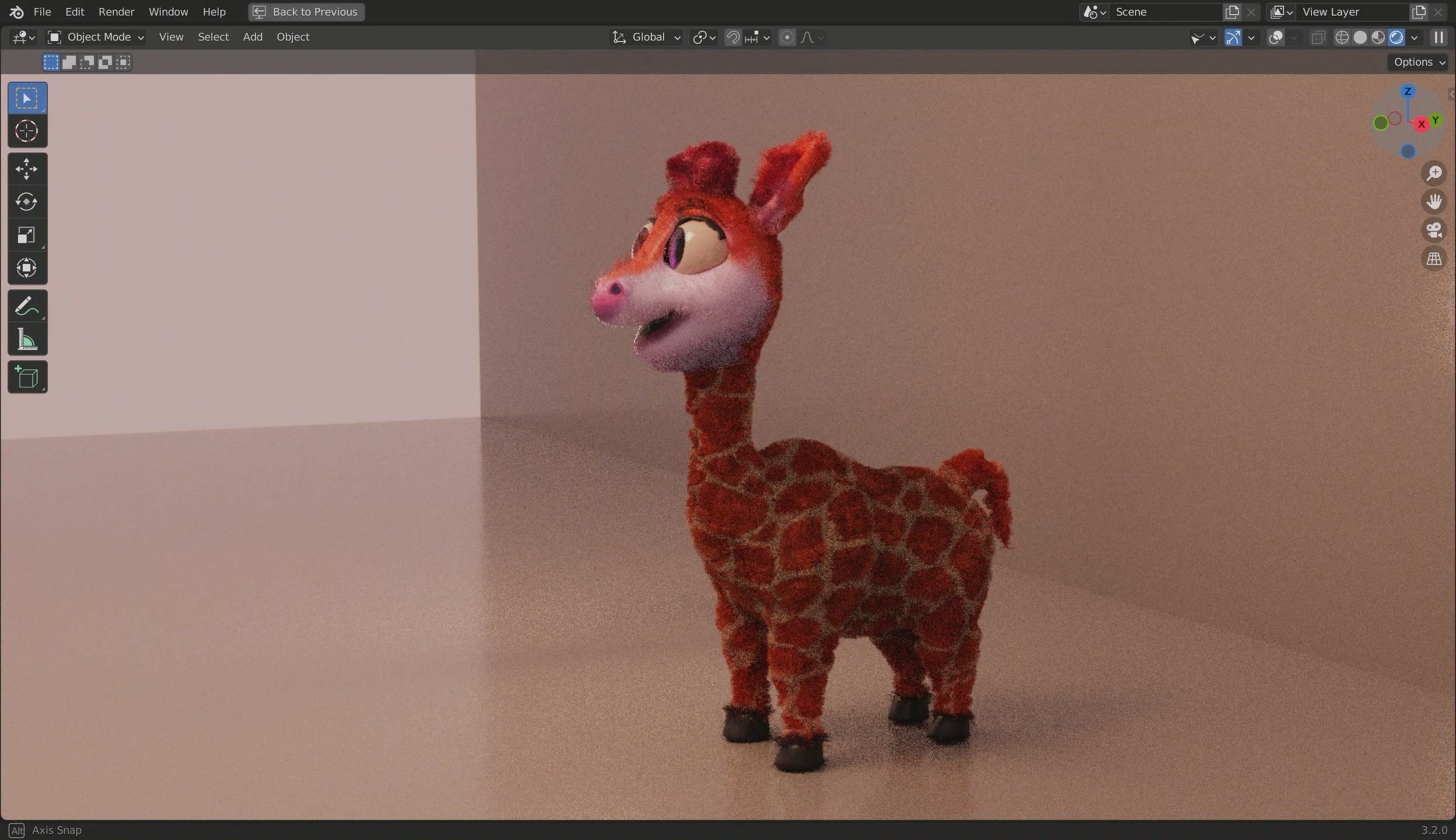 3D Cartoon Giraffe Low-poly 3D model_7