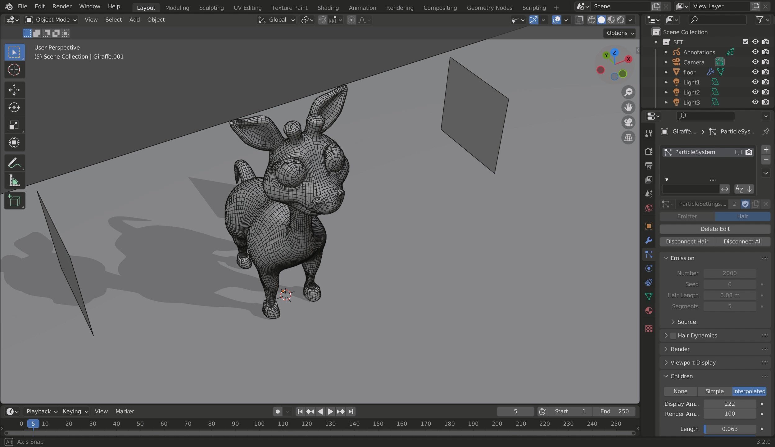 3D Cartoon Giraffe Low-poly 3D model_14