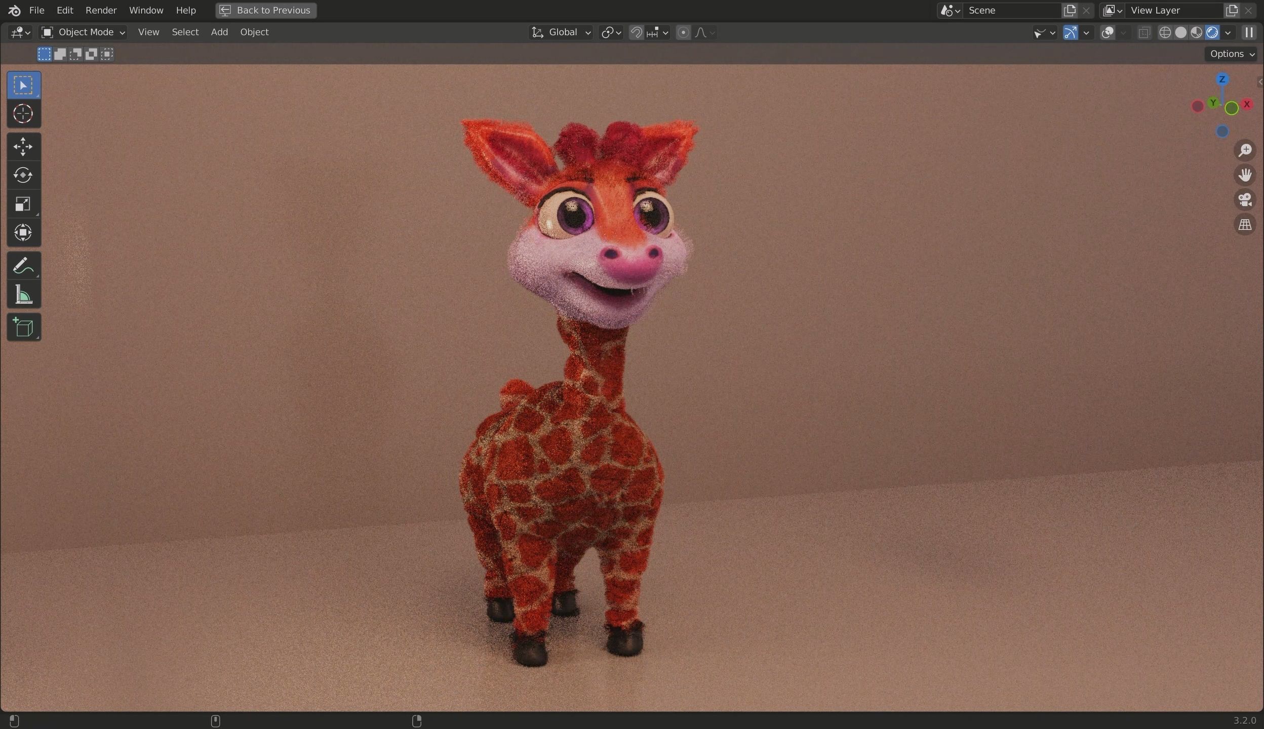 3D Cartoon Giraffe Low-poly 3D model_10
