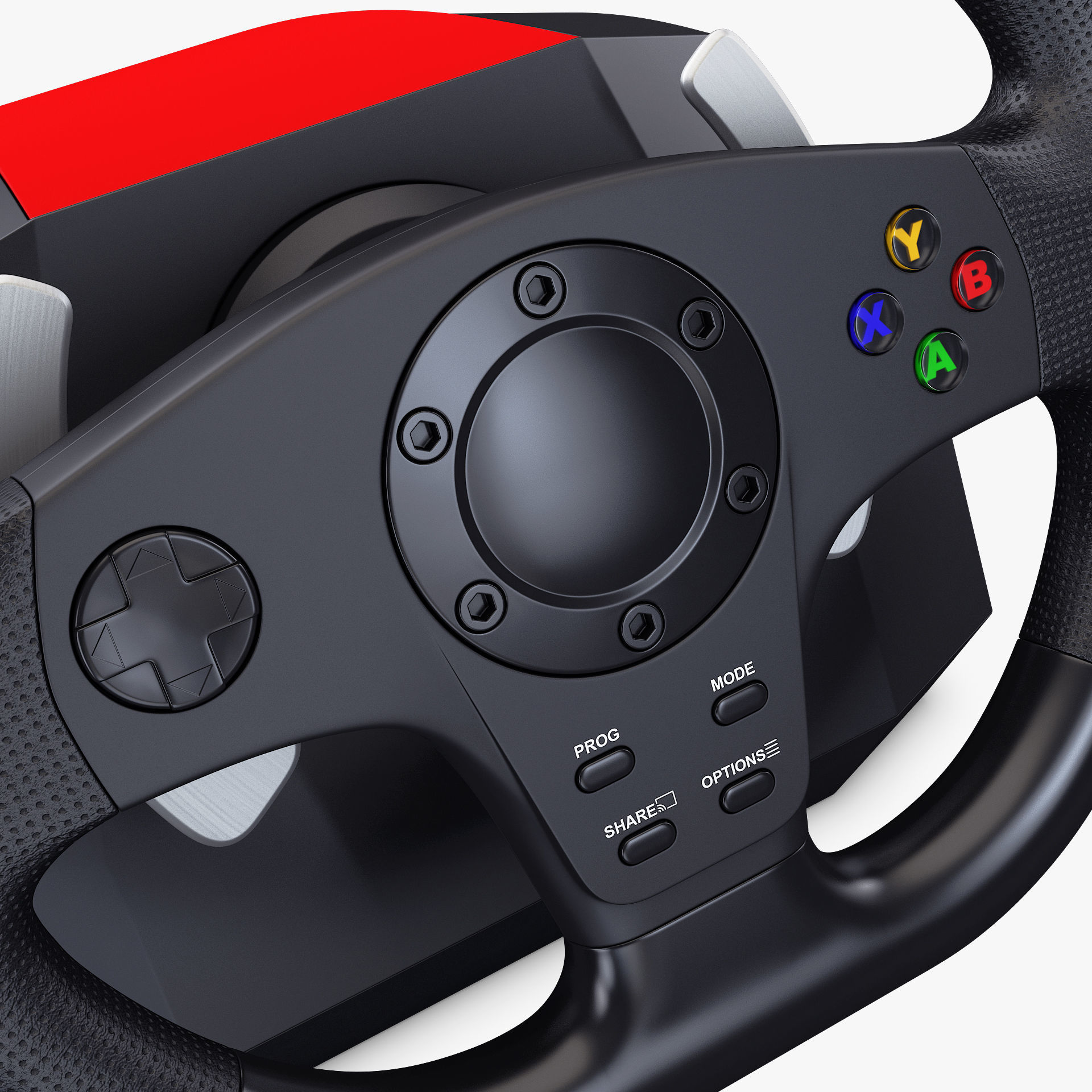 Generic Gaming Steering Wheel with Pedals and Shifter M 1 3D model_9