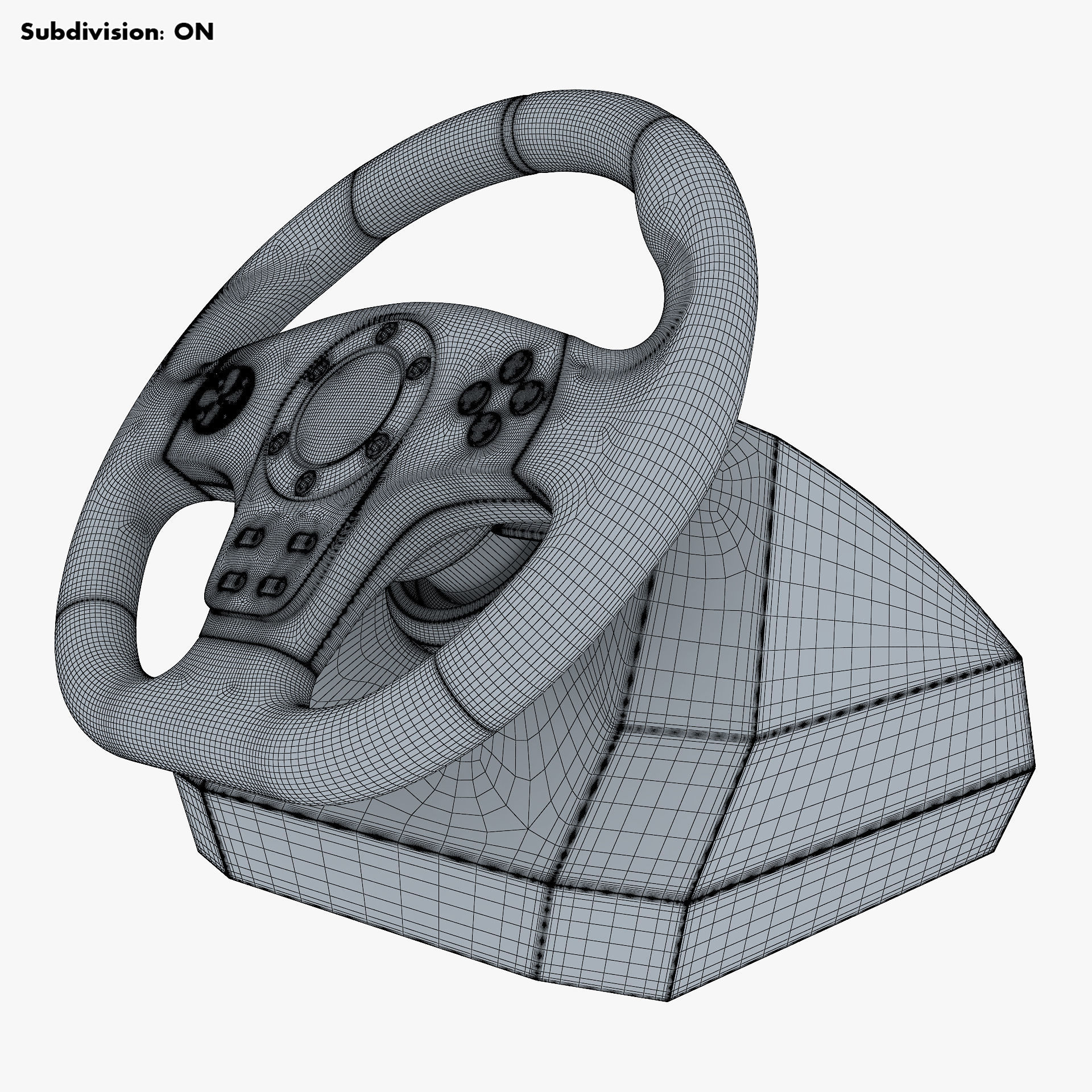 Generic Gaming Steering Wheel with Pedals and Shifter M 1 3D model_10