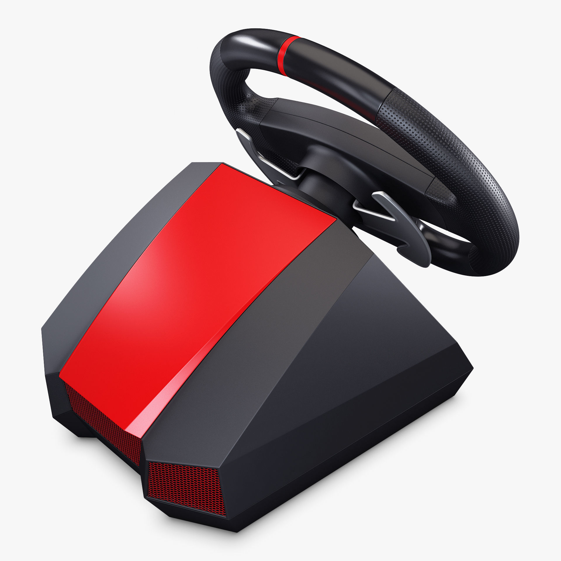 Generic Gaming Steering Wheel with Pedals and Shifter M 1 3D model_6