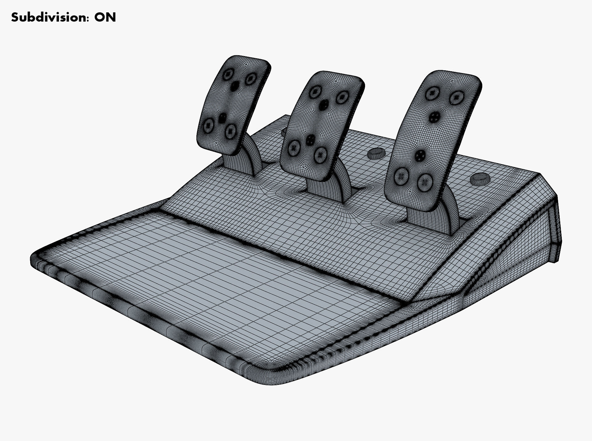 Generic Gaming Steering Wheel with Pedals and Shifter M 1 3D model_60