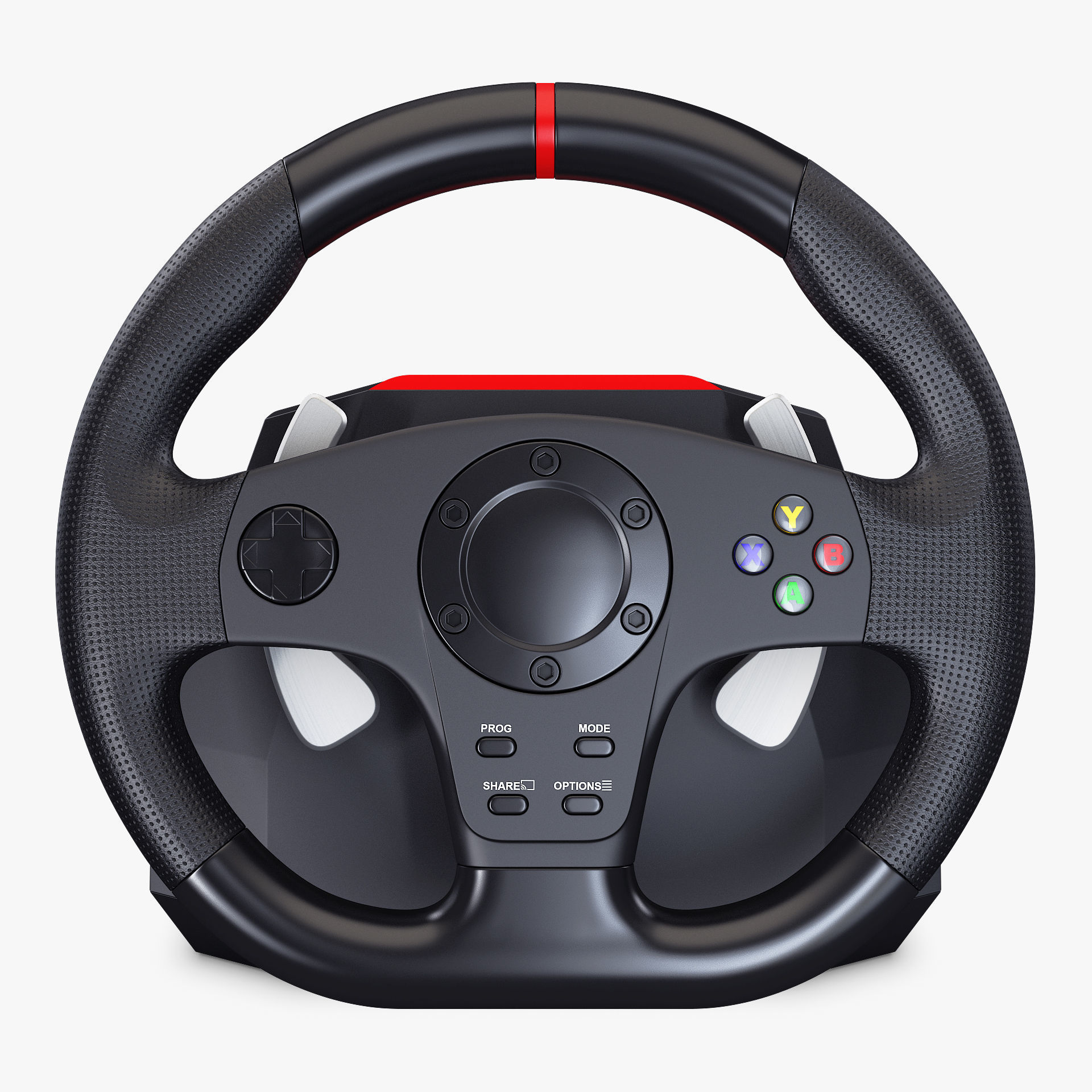 Generic Gaming Steering Wheel with Pedals and Shifter M 1 3D model_3