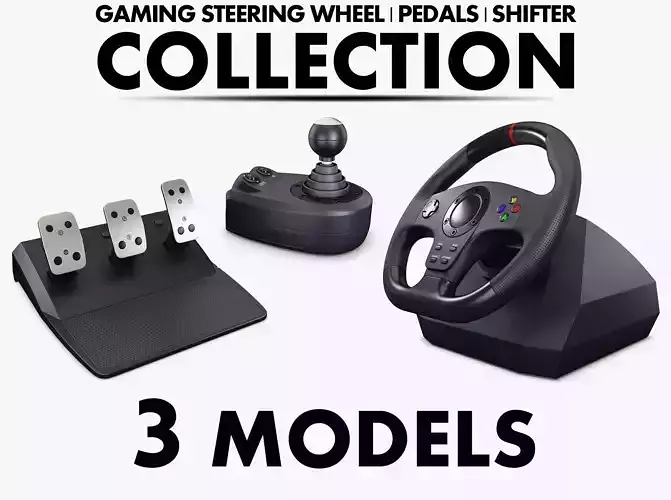 Generic Gaming Steering Wheel with Pedals and Shifter M 1
