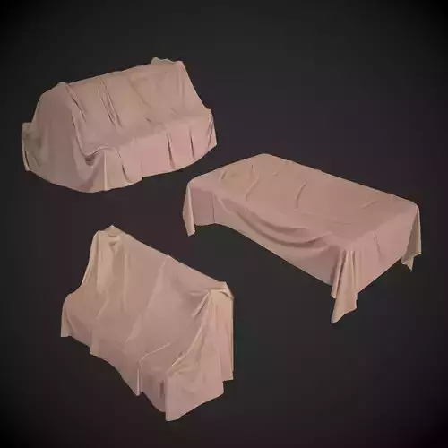 Table Cloth Drapery Low-poly 3D model