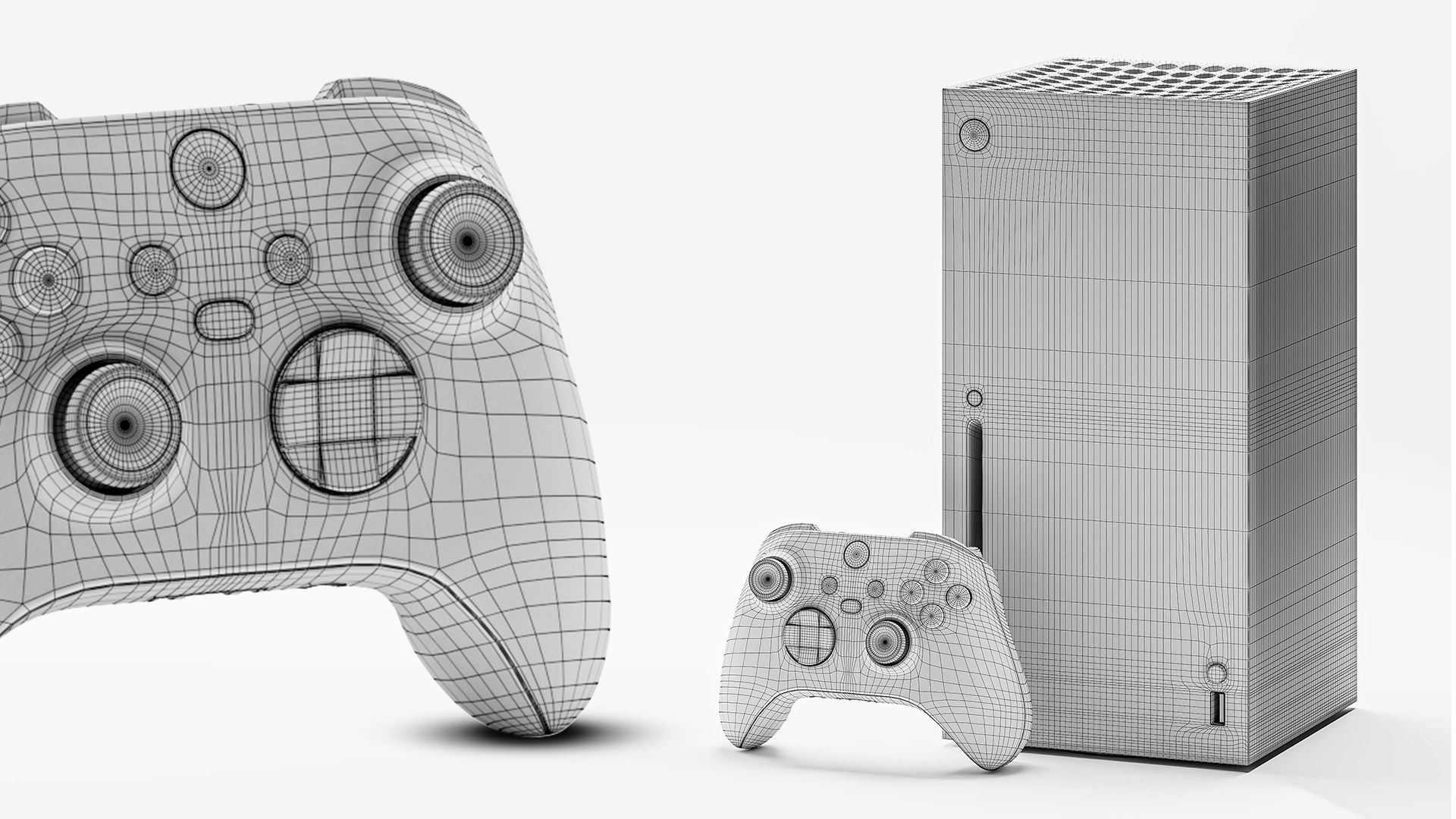 XBOX Series X Gaming Console With Wireless Controller Set 3D model ...