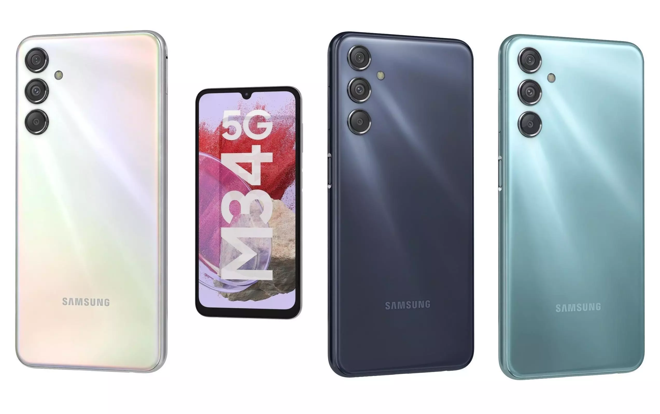 Samsung Galaxy M34 5G All Colors Low-poly 3D model