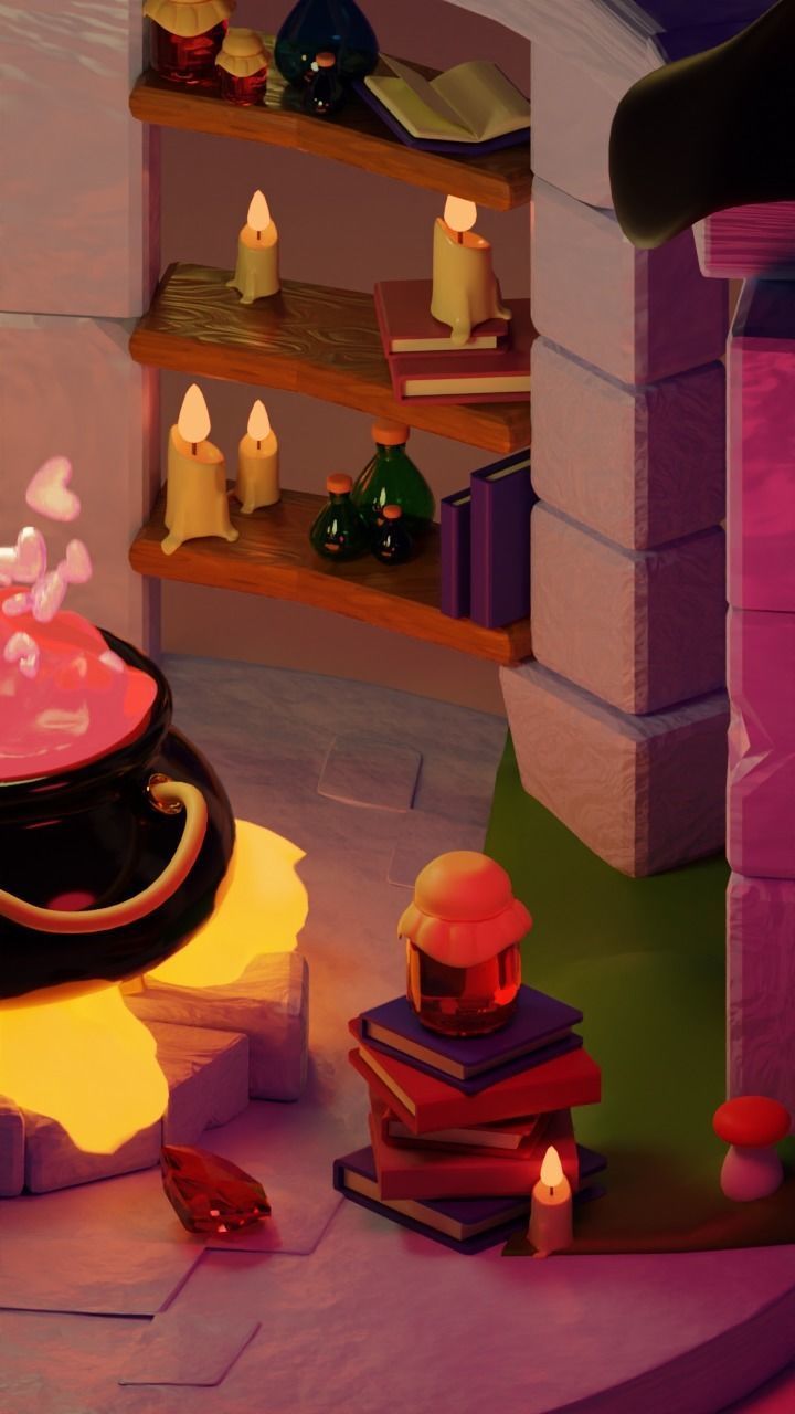 MAGIC GLADE Witch Low-poly 3D model_2