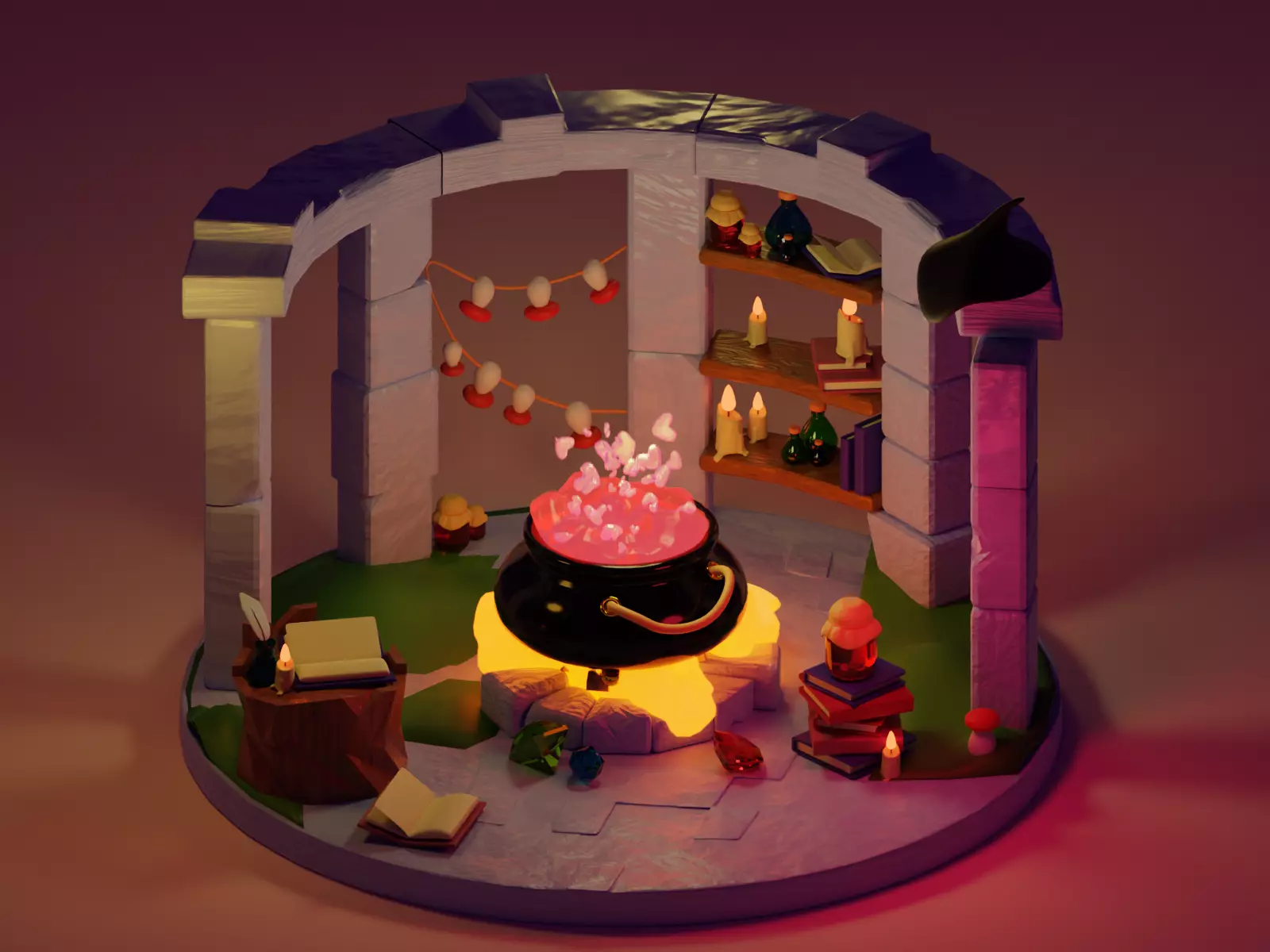 MAGIC GLADE Witch Low-poly 3D model_0