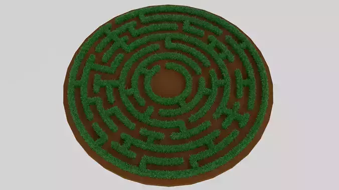 Circular Maze With Grass 3D print model