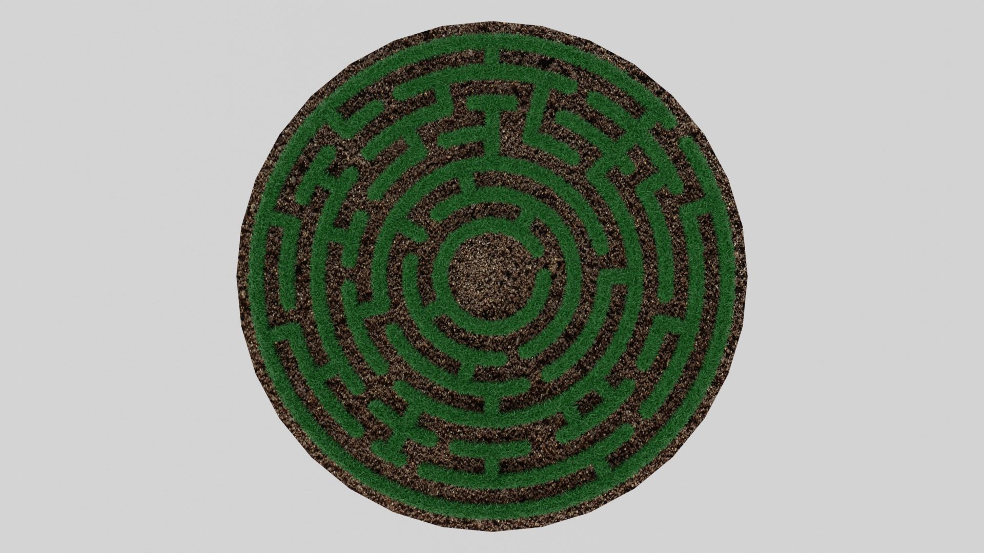 Circular Maze With Grass 3D print model_4