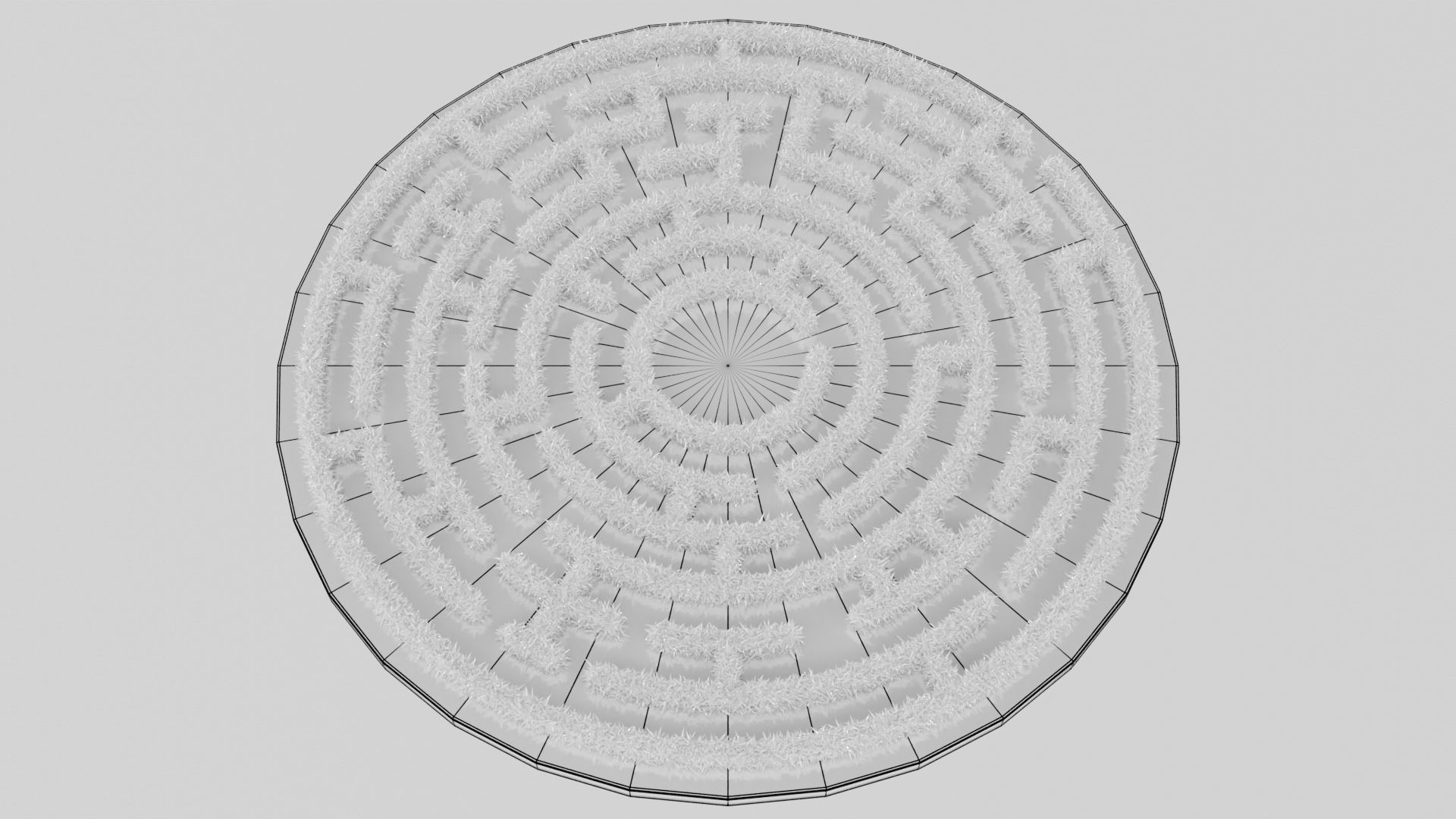 Circular Maze With Grass 3D print model_6