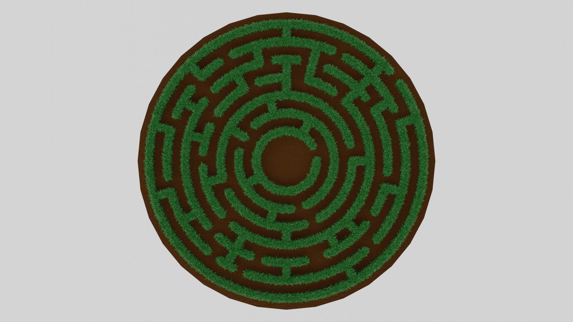 Circular Maze With Grass 3D print model_1