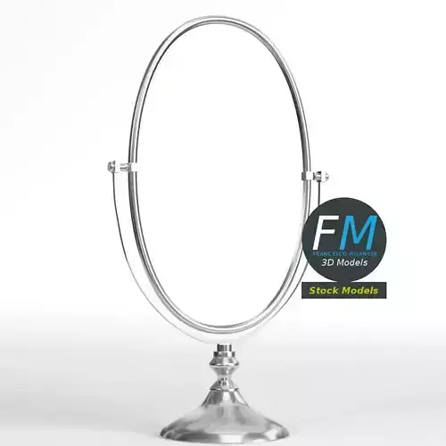 Oval tabletop mirror