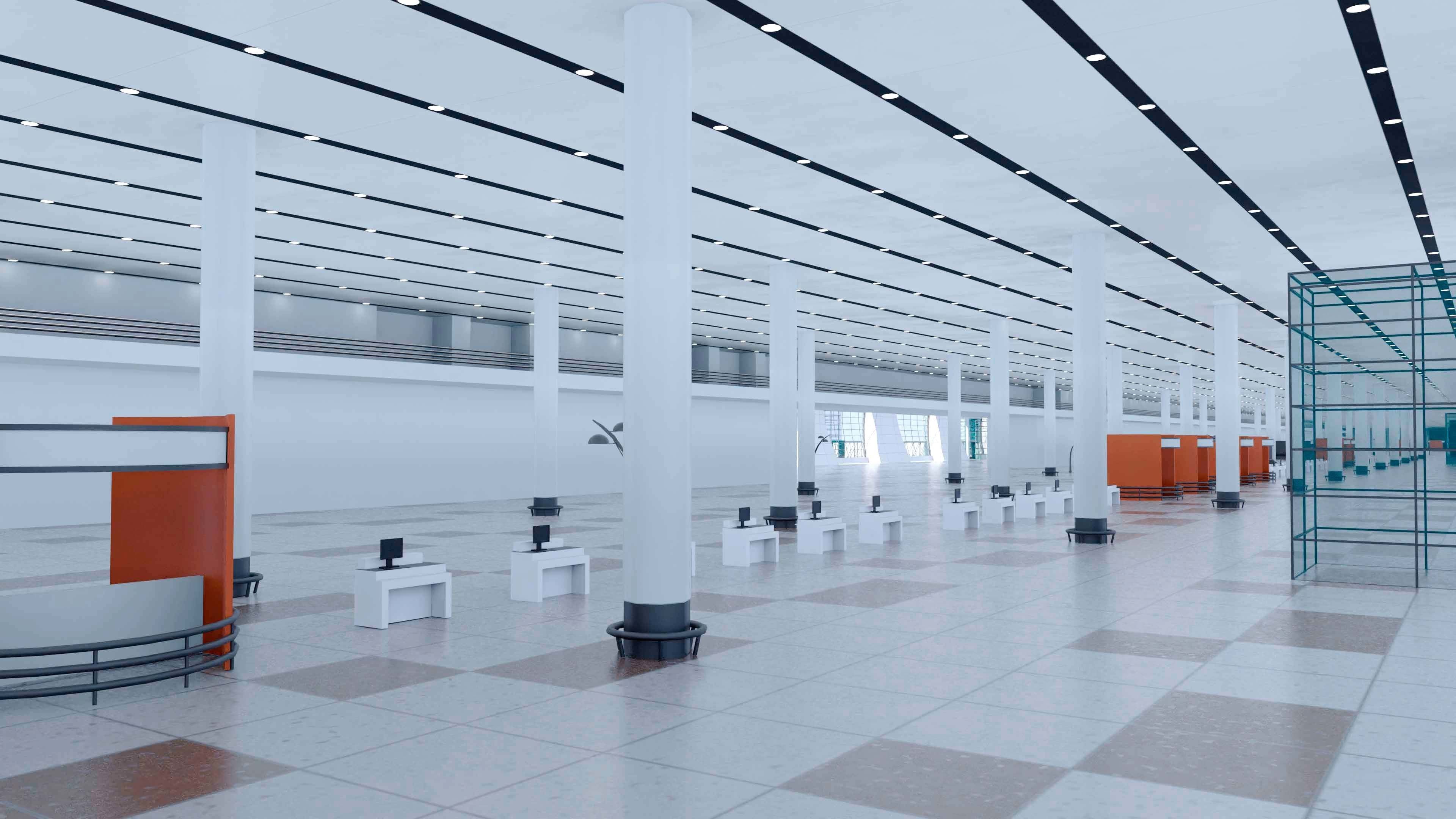 Dubai international airport terminal 3 Low-poly 3D model_7