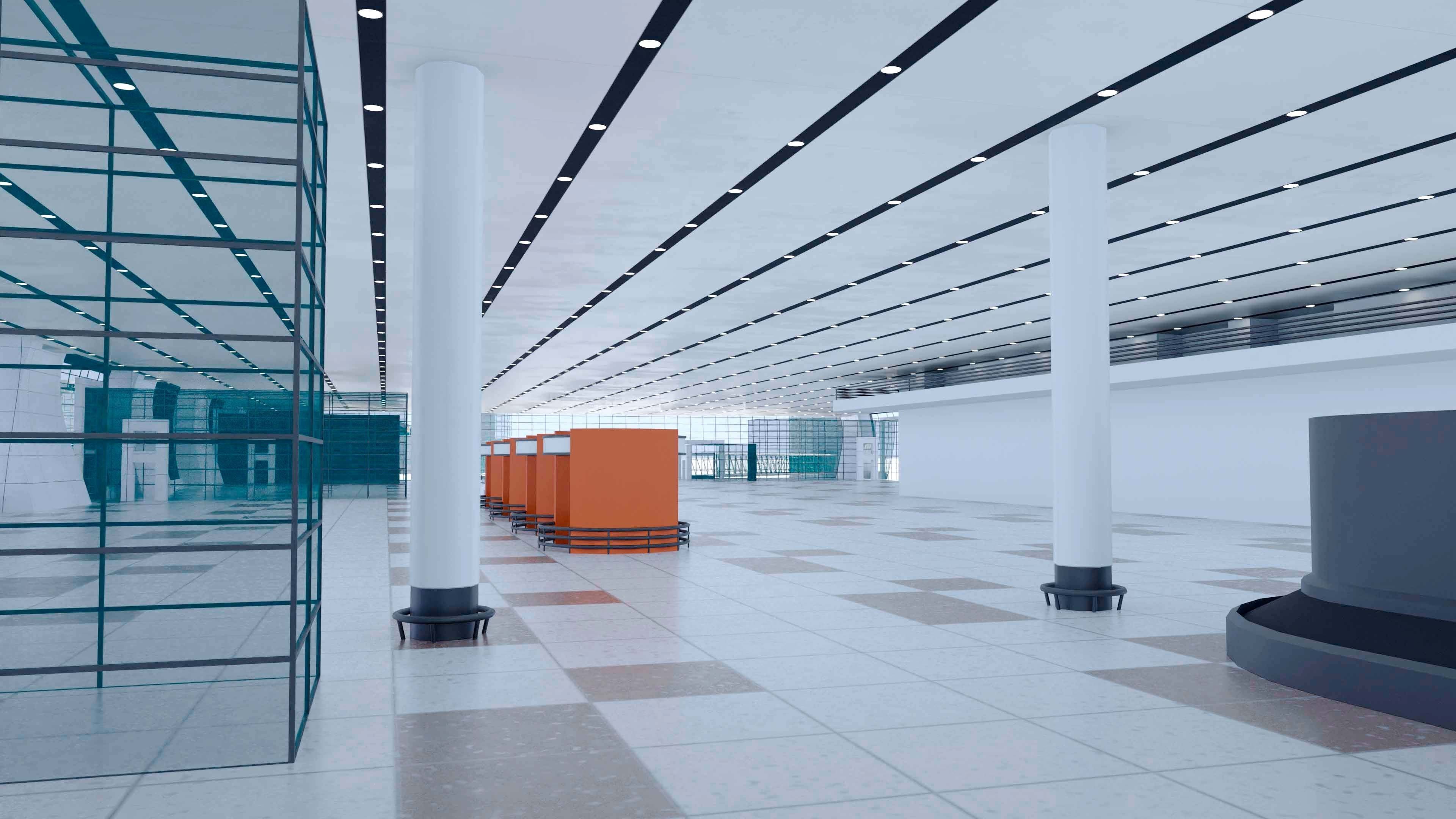 Dubai international airport terminal 3 Low-poly 3D model_8