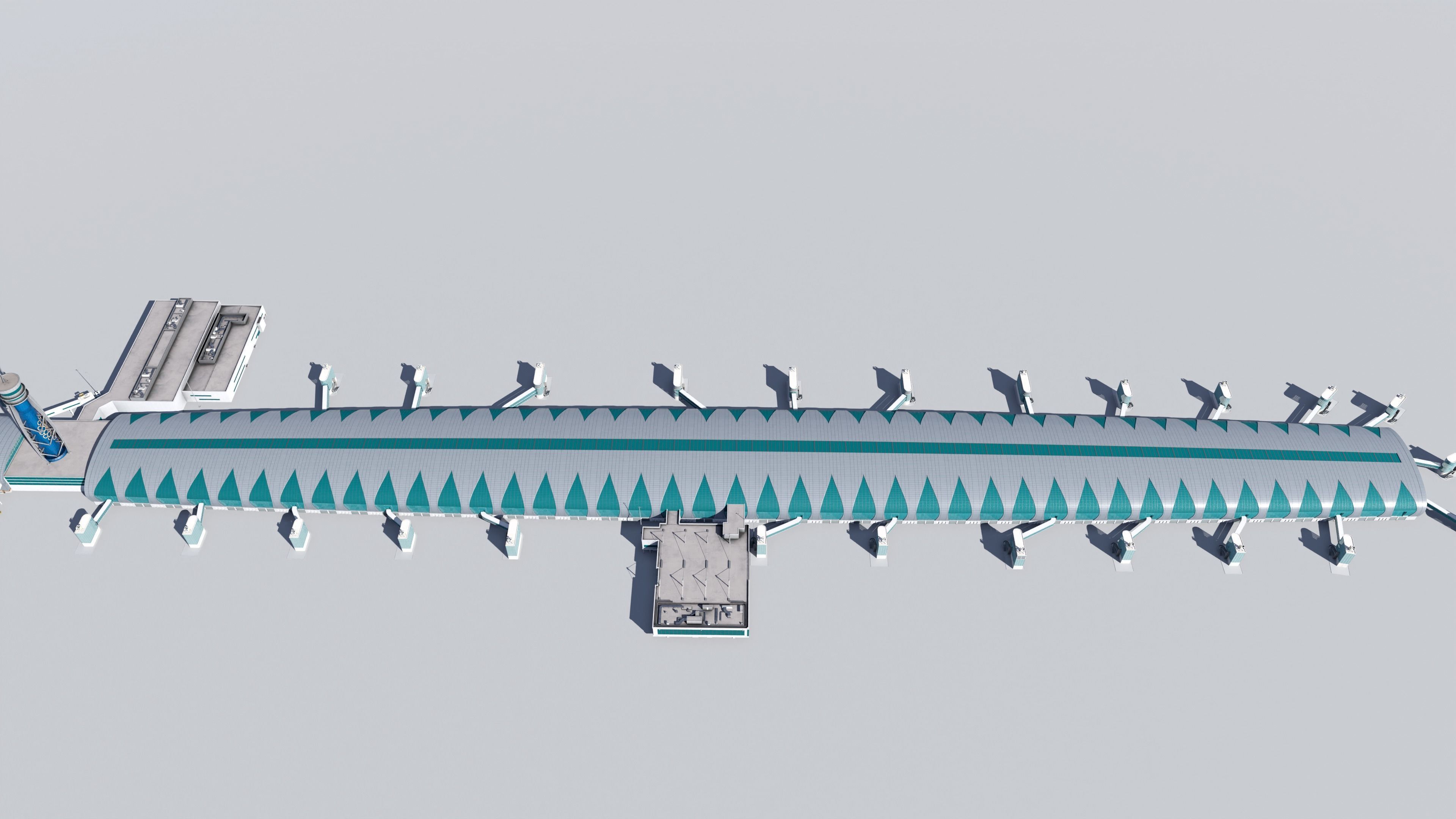 Dubai international airport terminal 3 Low-poly 3D model_4