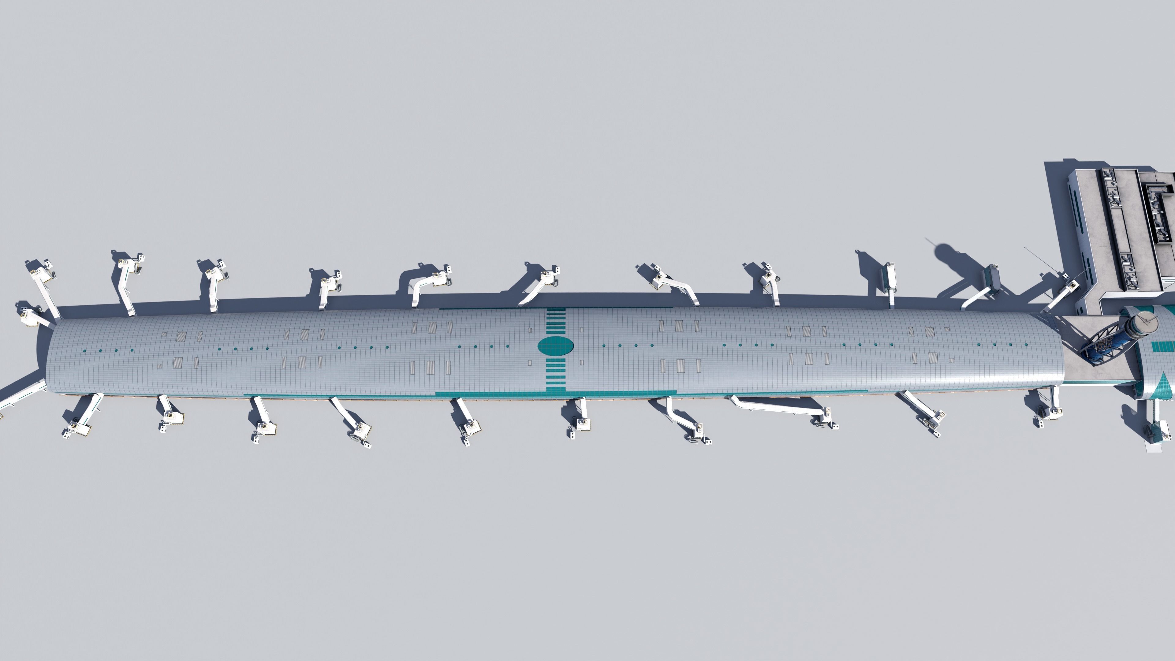 Dubai international airport terminal 3 Low-poly 3D model_3