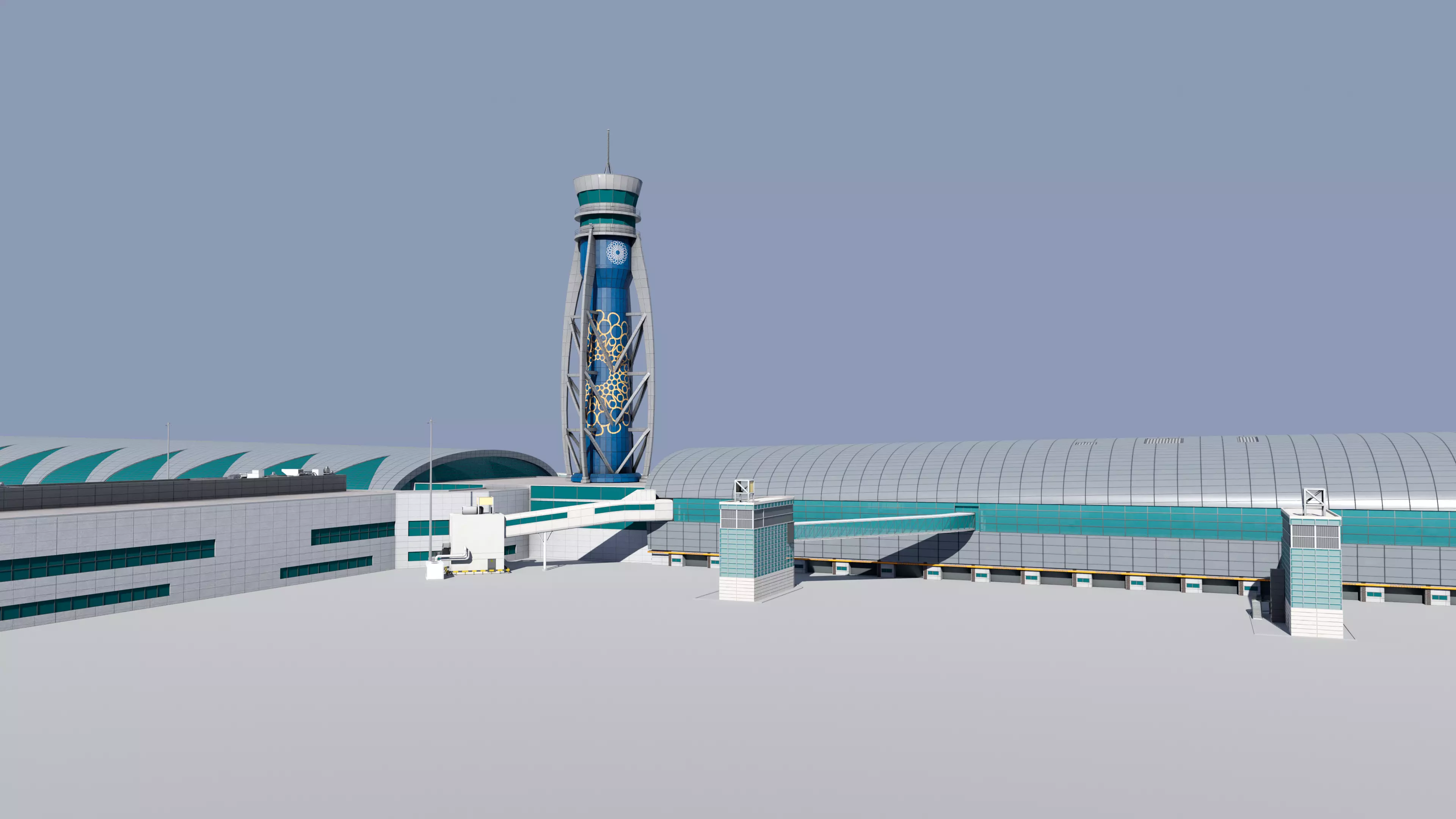Dubai international airport terminal 3 Low-poly 3D model_0
