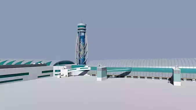Dubai international airport terminal 3 Low-poly 3D model