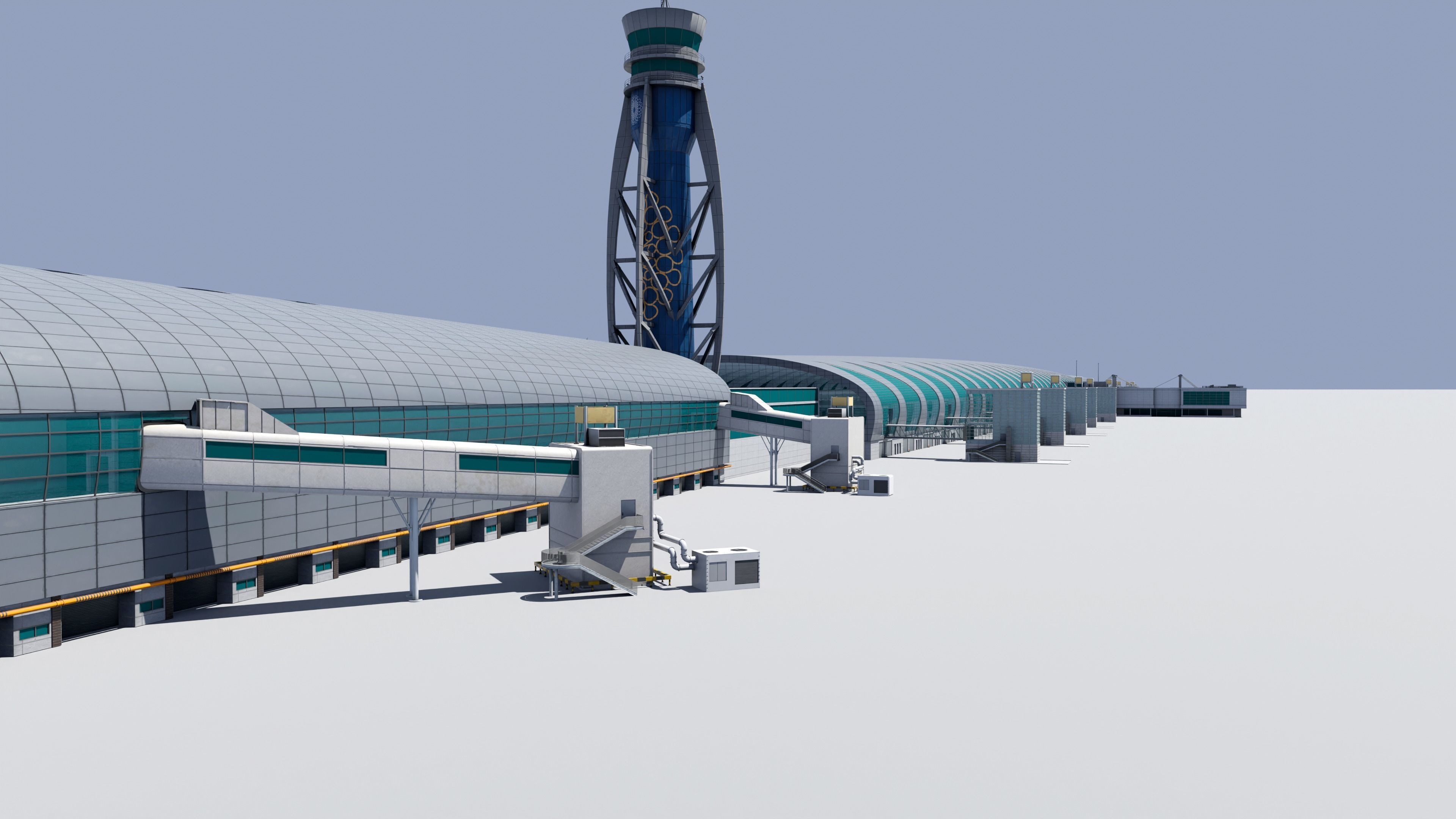 Dubai international airport terminal 3 Low-poly 3D model_9