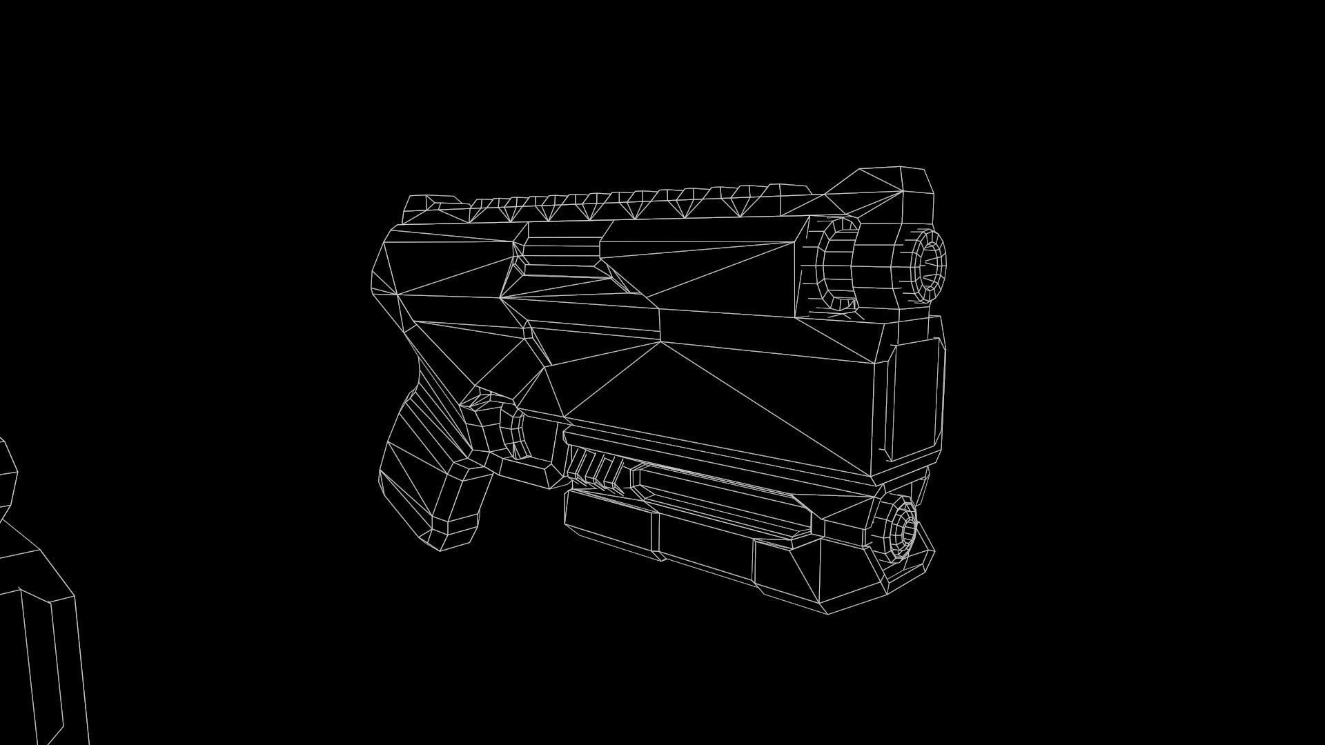Low Poly Cyberpunk Sci-Fi Pistol Low-poly 3D model_24