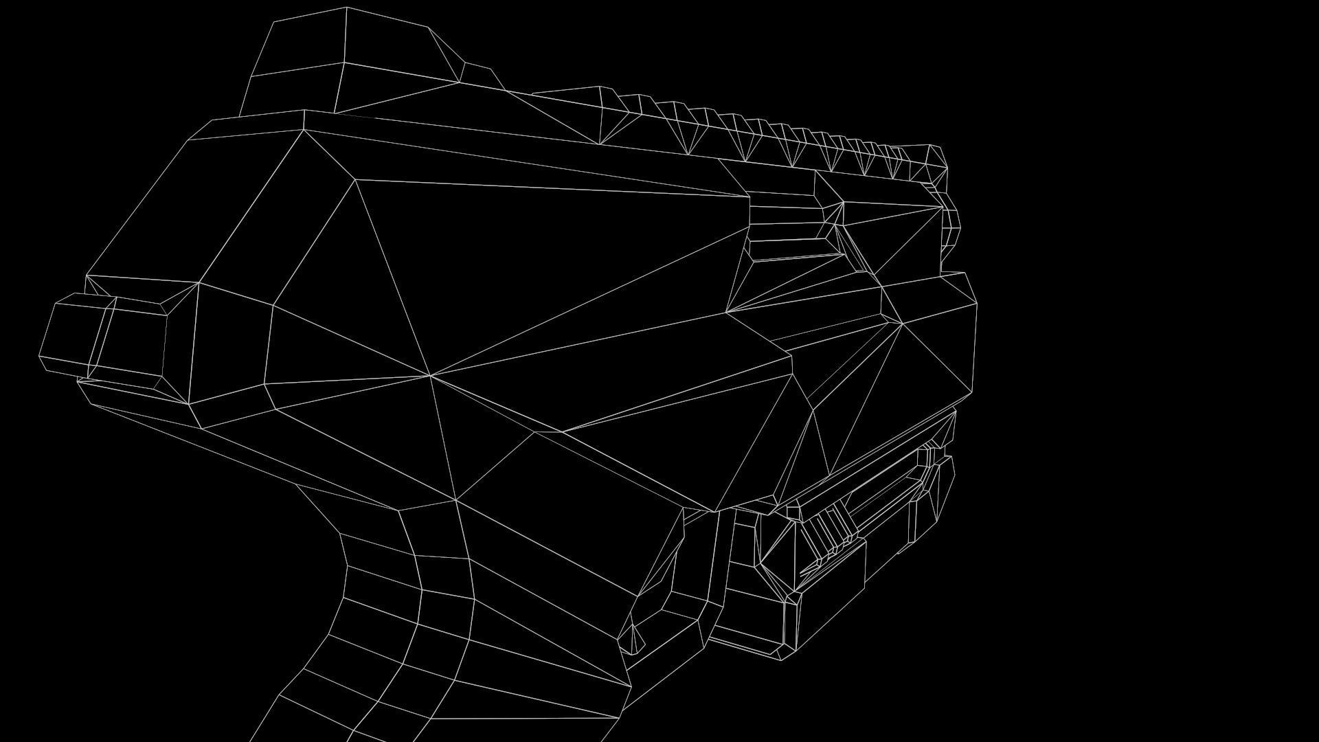Low Poly Cyberpunk Sci-Fi Pistol Low-poly 3D model_19