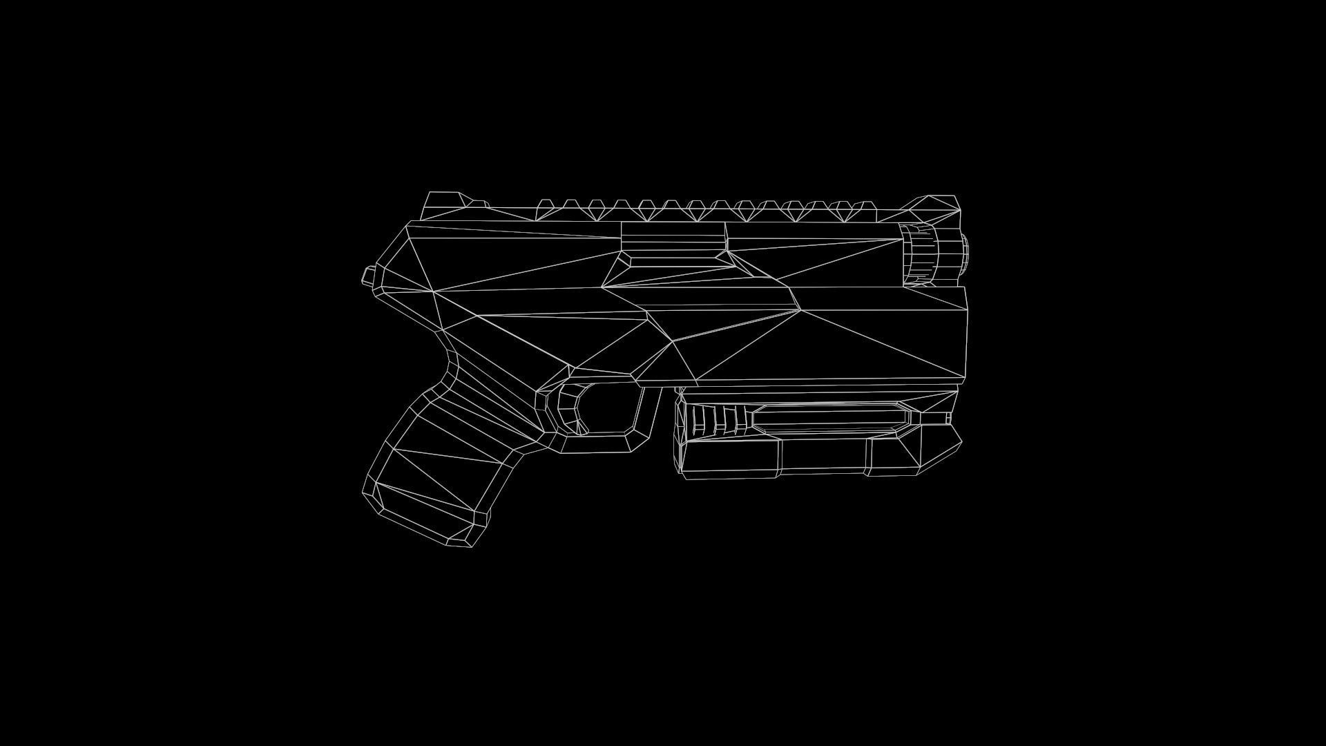 Low Poly Cyberpunk Sci-Fi Pistol Low-poly 3D model_18