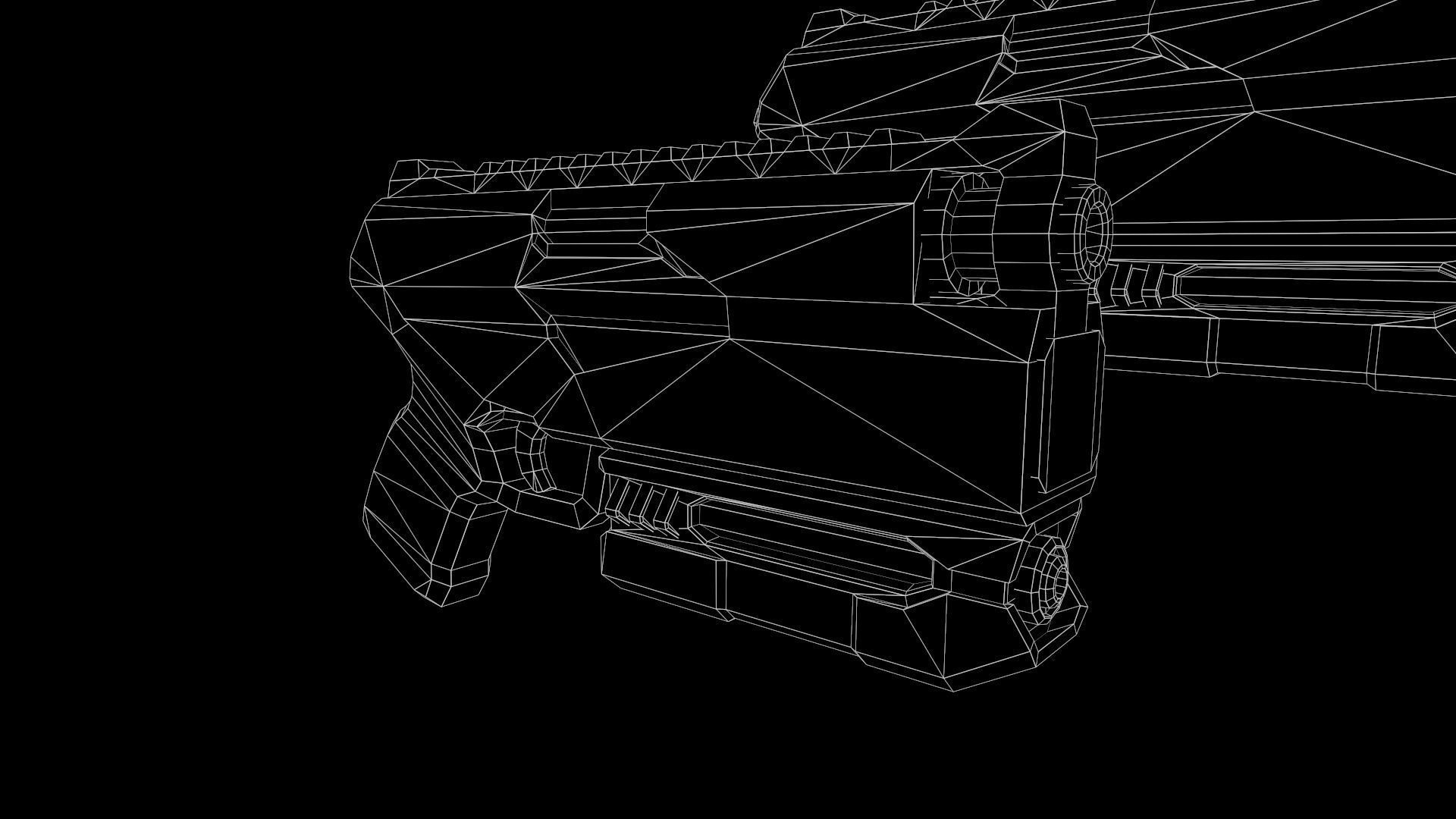 Low Poly Cyberpunk Sci-Fi Pistol Low-poly 3D model_21