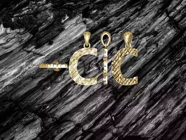 A Letter Alphabet Tiles Texture Pendant 3D Print Model