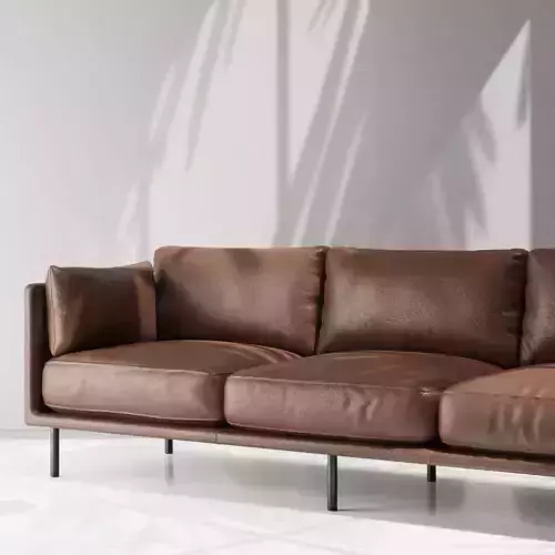 Crate and Barrel Wells leather modern sofa grande 3D model
