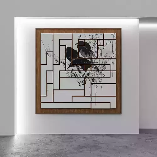 Painting Frame - Bird Design - 3D Wall Art Model