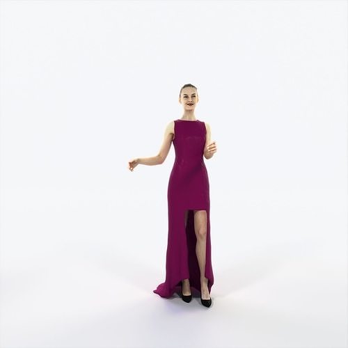 Beauty 08F Couple Pointing Event Elegant Woman Low-poly 3D model