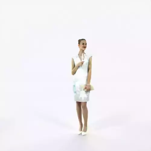 Beauty 09L Holding Glass Champagne Casual Woman