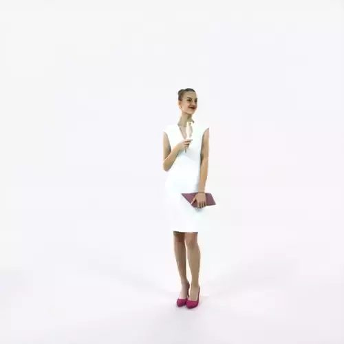 Beauty 09C Holding Glass Champagne Casual Woman