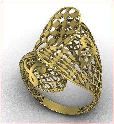 Lace style gold ring 3D print model
