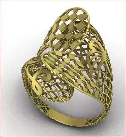 Lace style gold ring