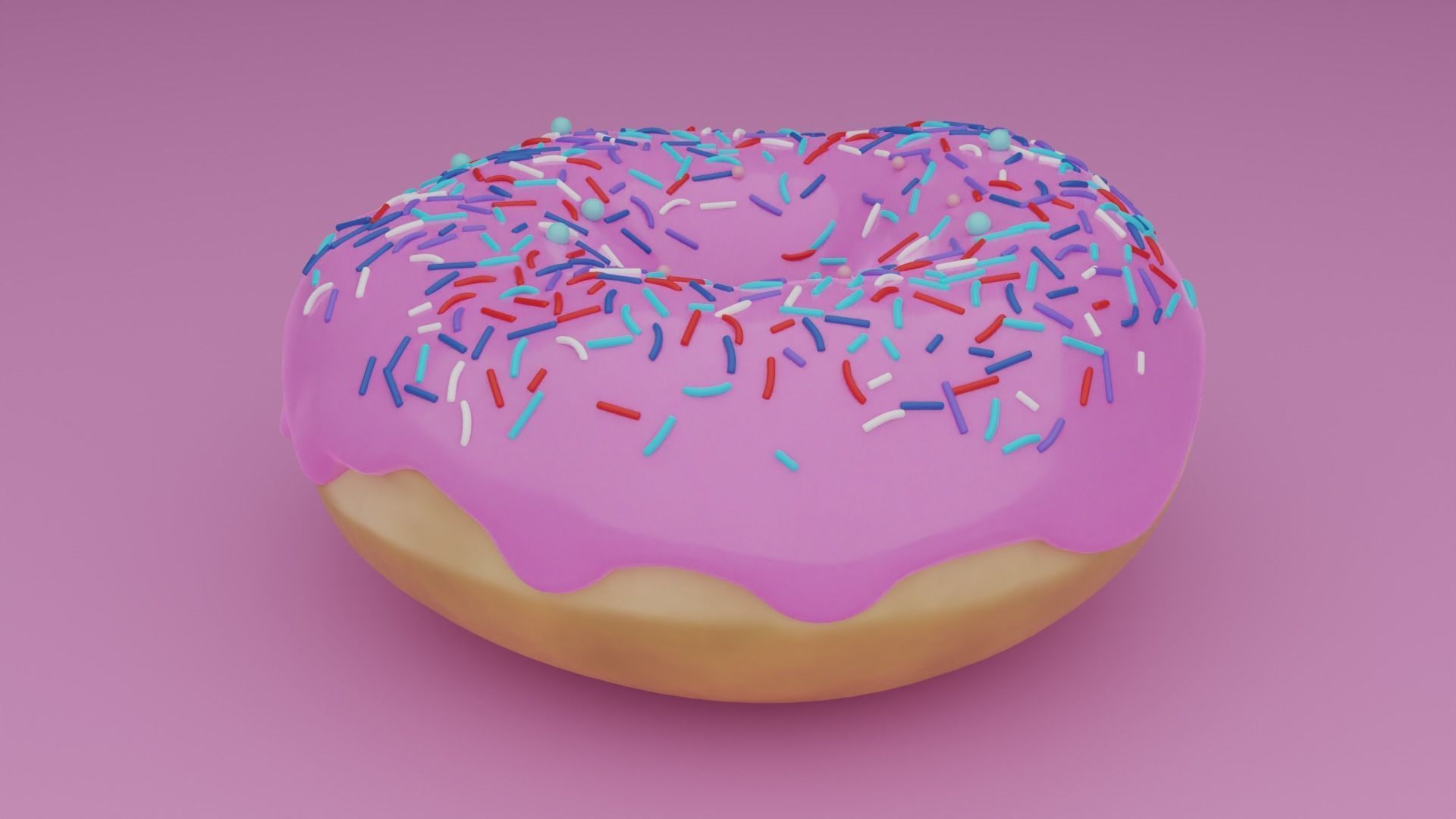 Donut Low-poly 3D model_2