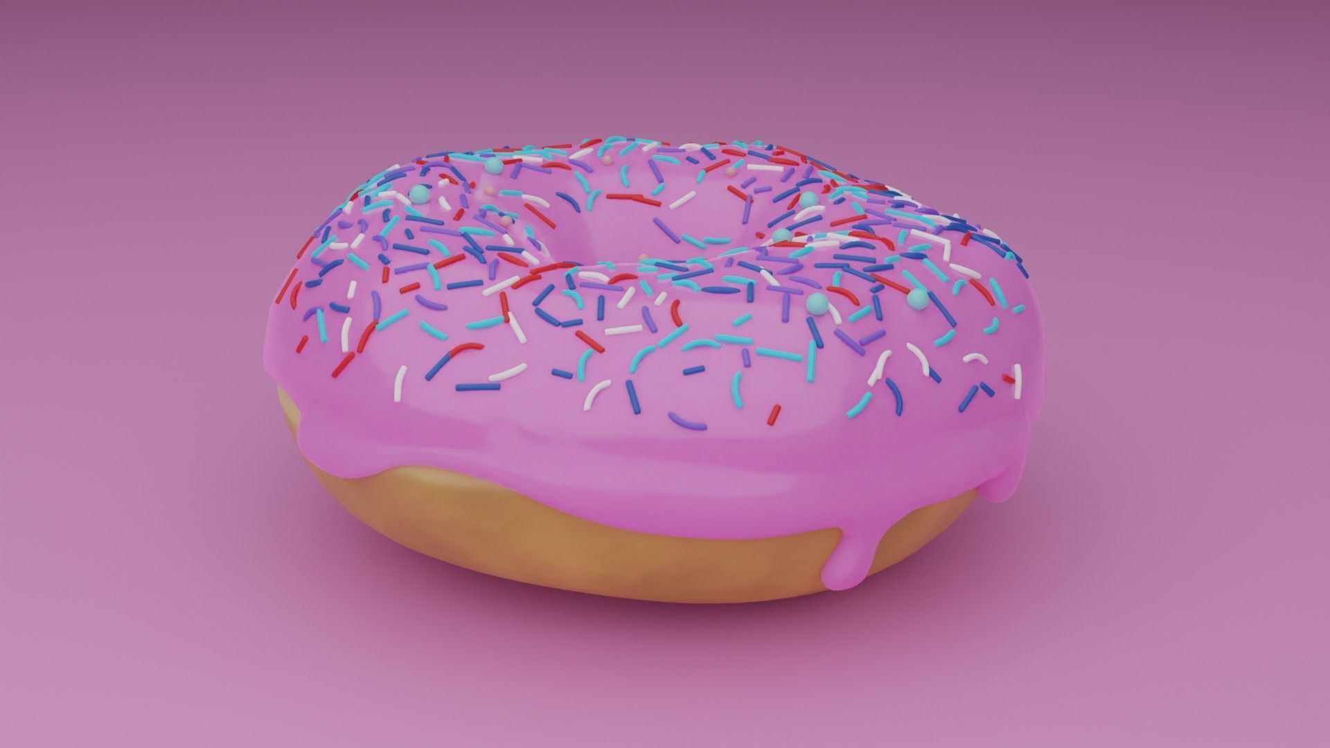 Donut Low-poly 3D model_1