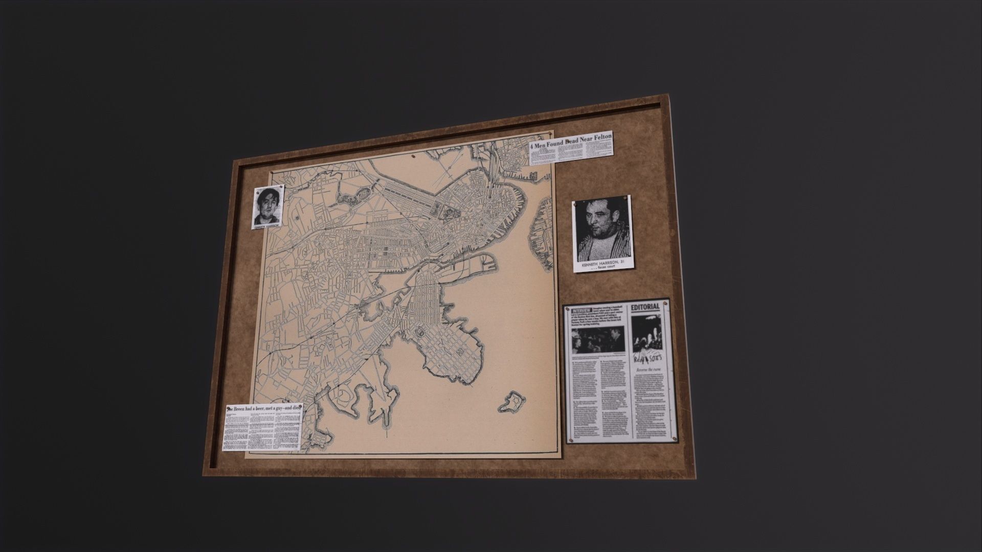 Detective Board 3D Model  Low-poly 3D model_3