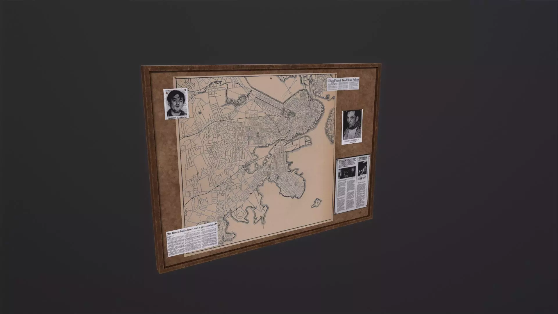 Detective Board 3D Model  Low-poly 3D model_0