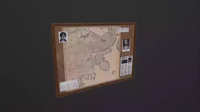 Detective Board 3D Model  Low-poly 3D model