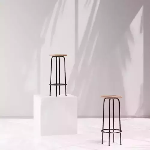 Philo Minc Stool Walnut Wood 3D model
