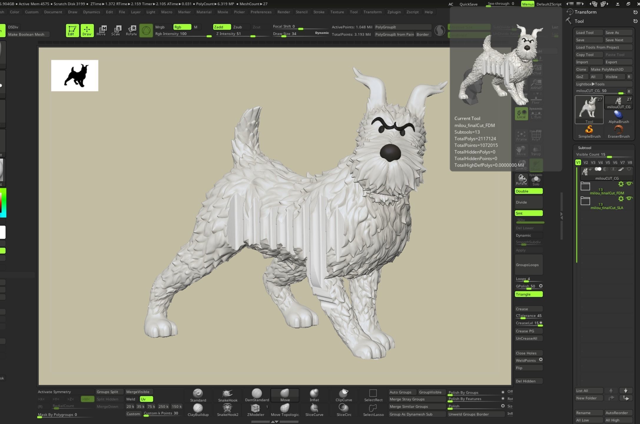 TinTin and Milou snooping against the wall high model 3D print model_21