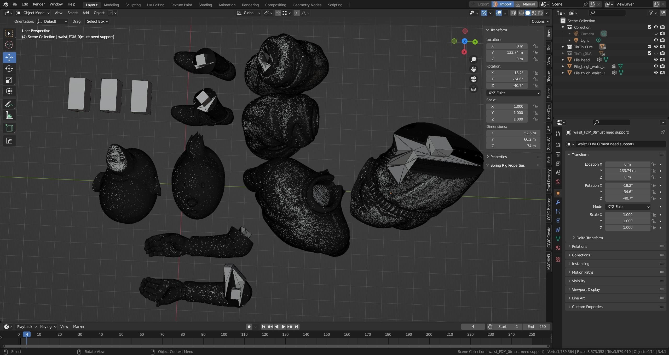 TinTin and Milou snooping against the wall high model 3D print model_6