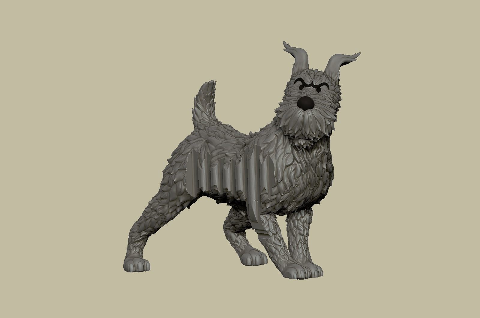 TinTin and Milou snooping against the wall high model 3D print model_17