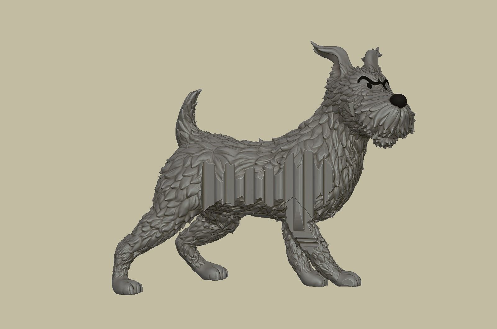 TinTin and Milou snooping against the wall high model 3D print model_19