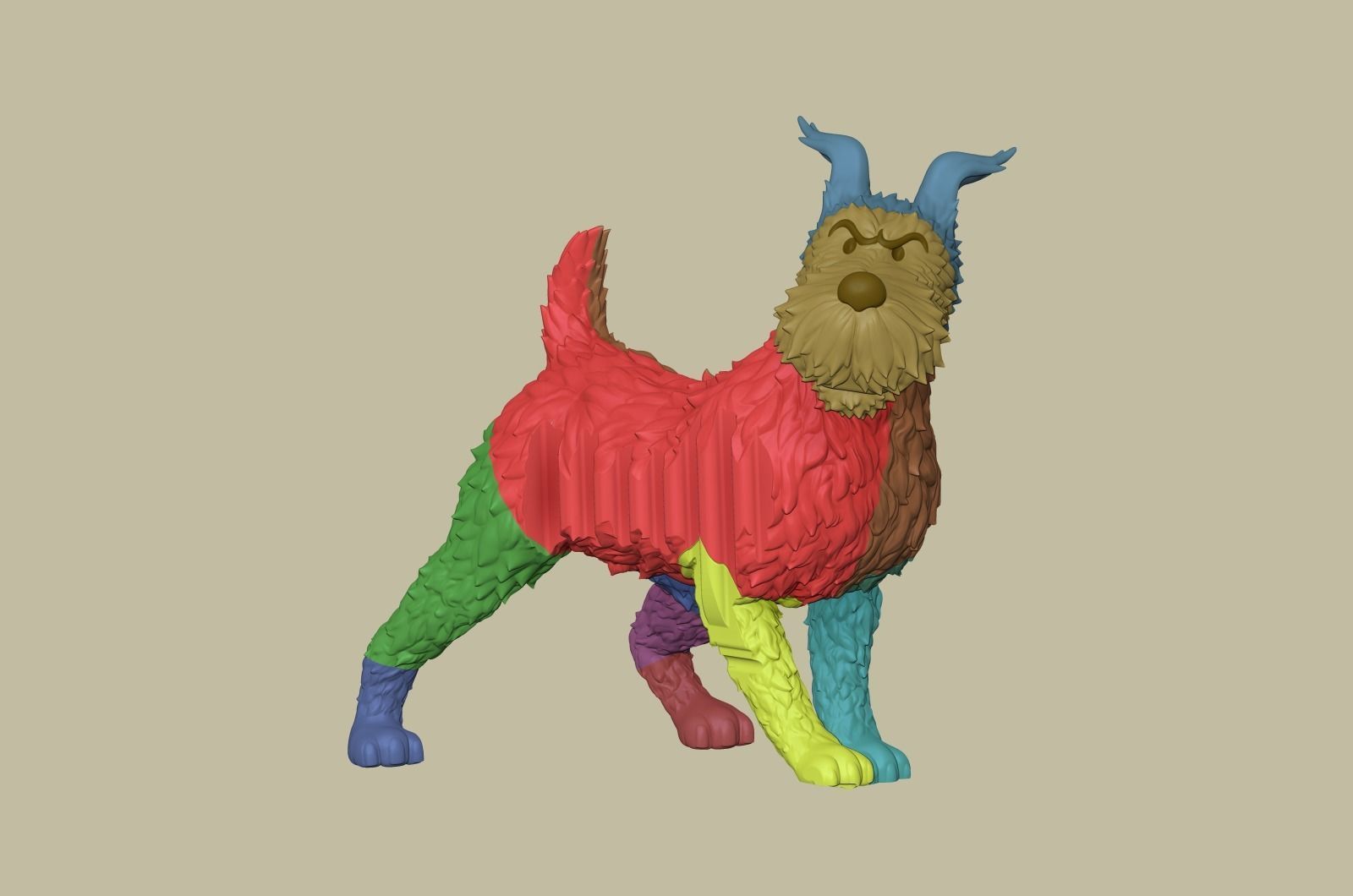 TinTin and Milou snooping against the wall high model 3D print model_18